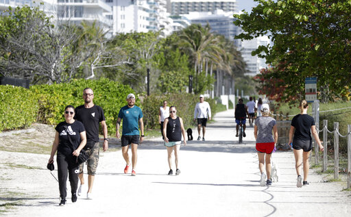 Florida people walking March 2020
