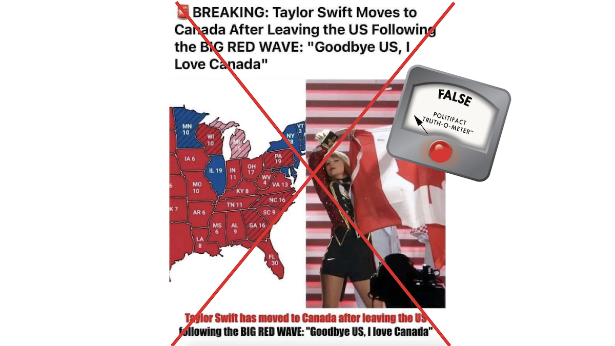 False rating, Taylor Swift moved to Canada, 11/21/2024