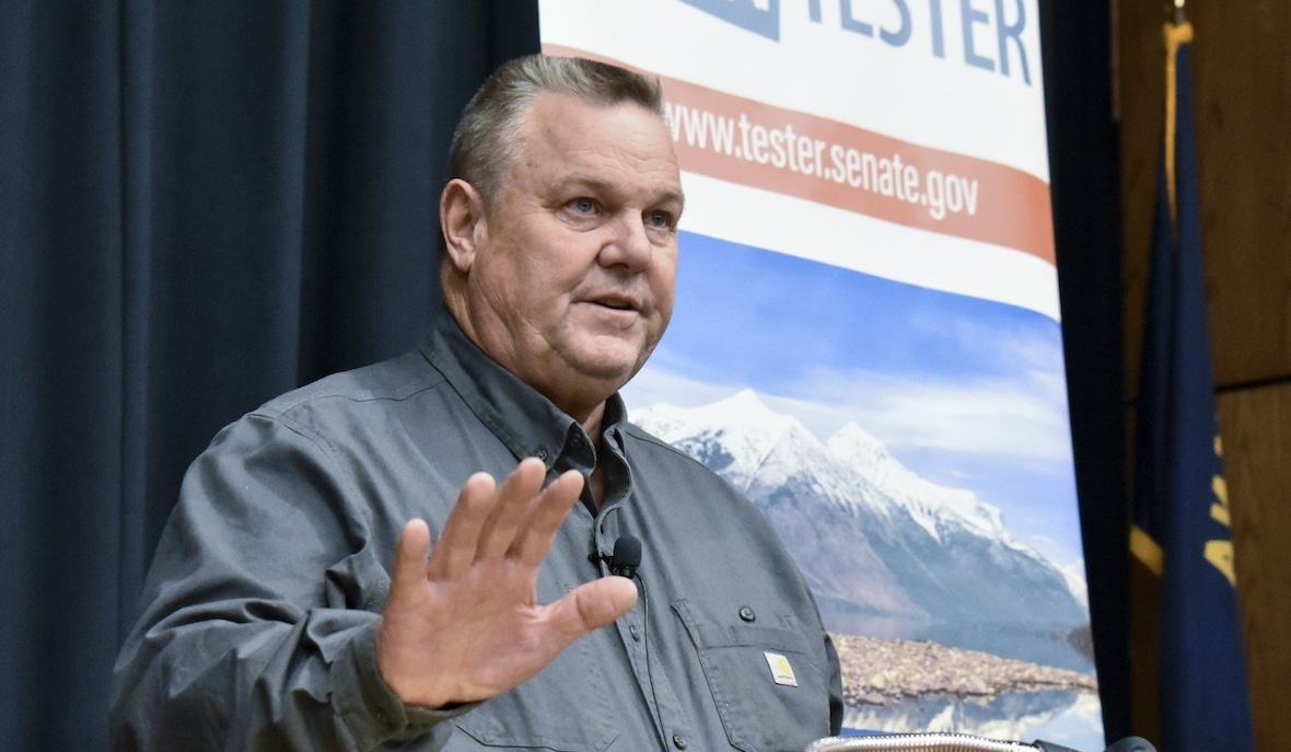 Sen. Jon Tester, D-Mont. in Butte, Mont., 11-10-2023