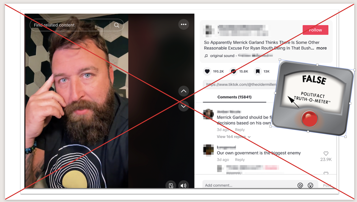 Garland tiktok screenshot, 9-18-2024
