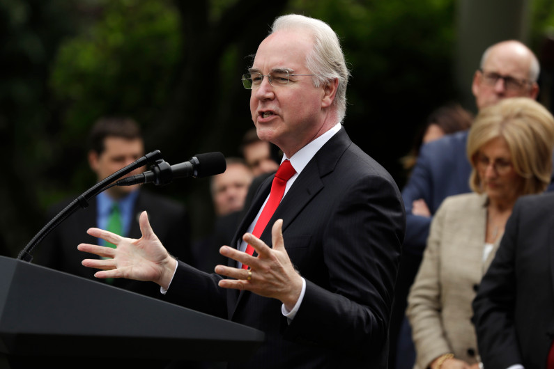 Tom Price in Rose Garden after AHCA vote may 4.