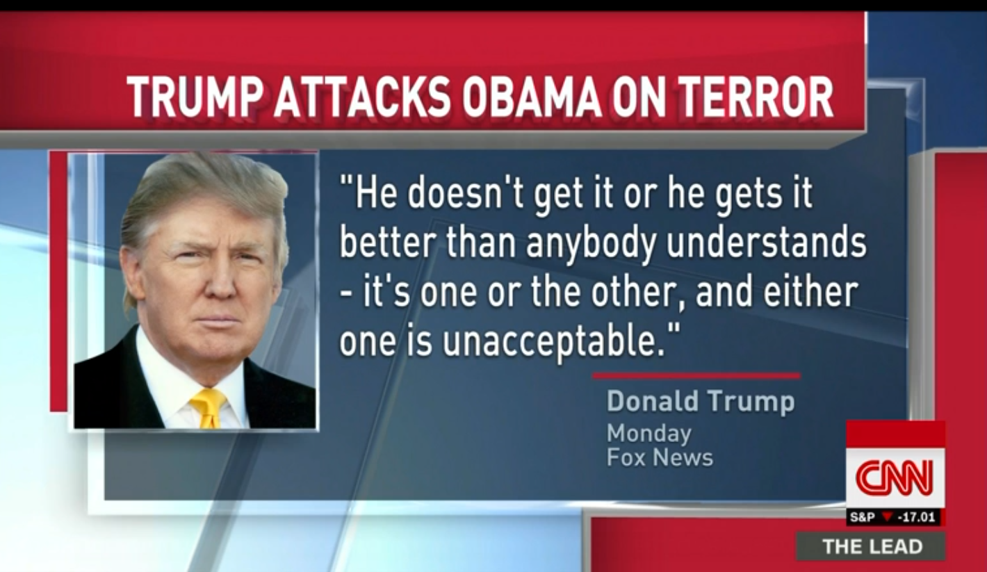Trump attack on Obama terrorist ties