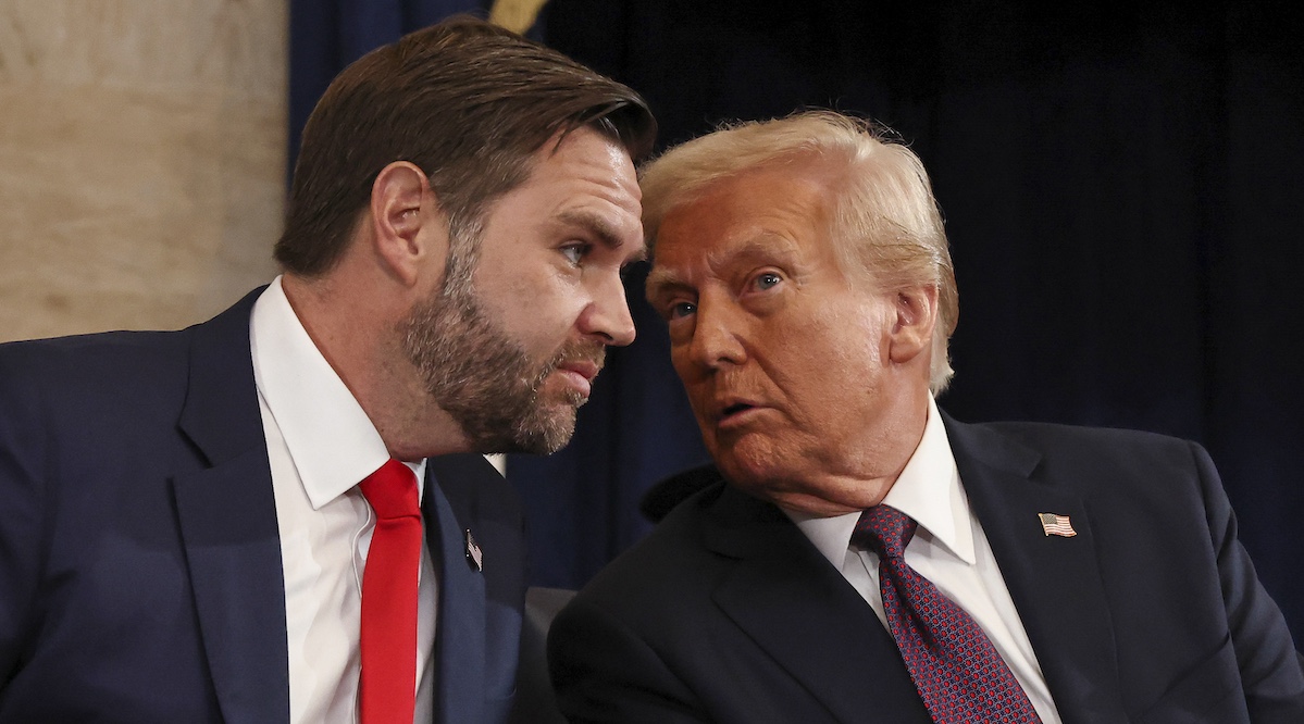 Donald Trump and JD Vance heads together, 1-20-2025