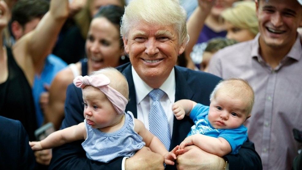 Trump with babies
