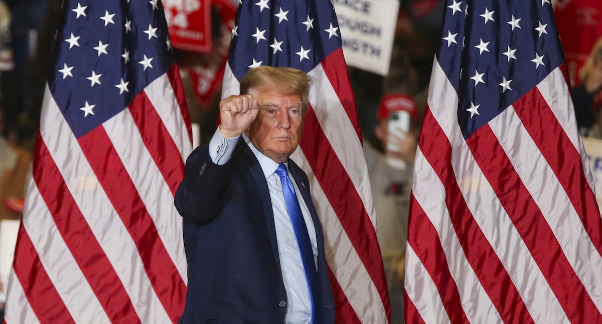 Donald Trump in Clarmont, N.H., 11-11-2023