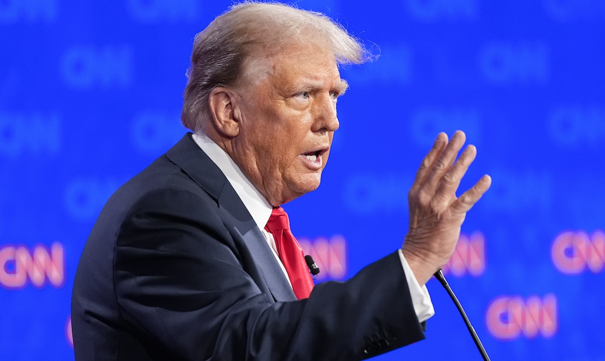 Donald Trump speaks, presidential debate, Atlanta, 6-27-2024