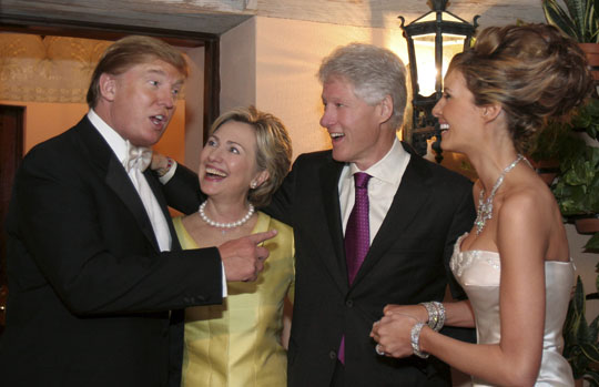 Trump wedding Clintons