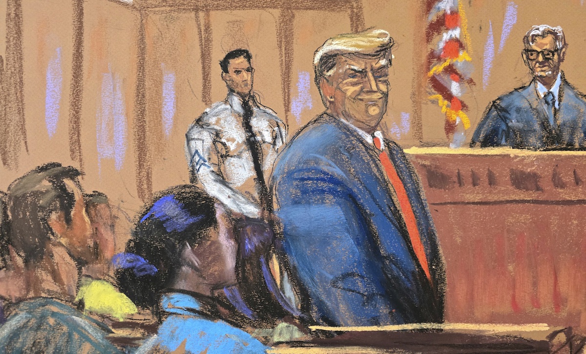 Trump court sketch, 4-15-2024