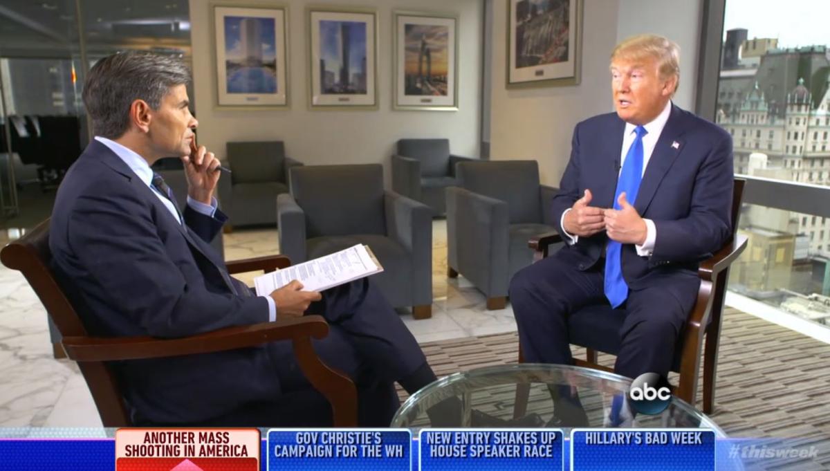 Donald Trump and George Stephanopoulos, 10/4/15