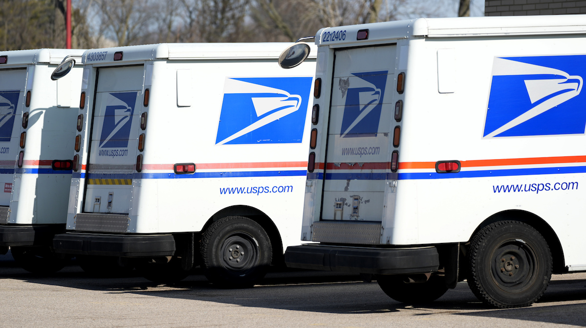 Mail delivery trucks