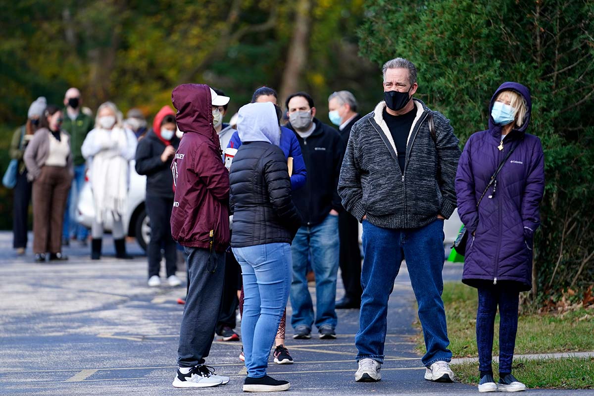 Meida, Pennsylvania voting line, 11-3-2020