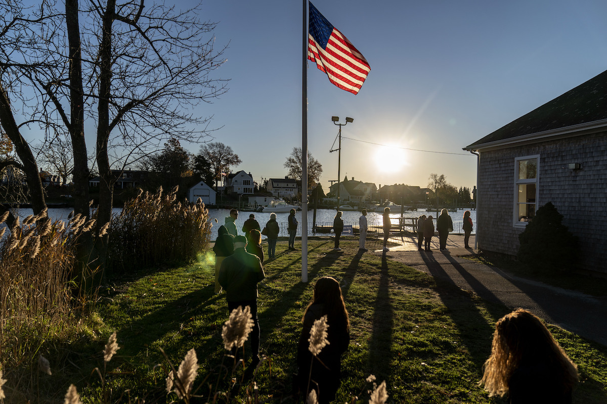 Voting morning Nov 8, 2022 Rhode Island boathouse