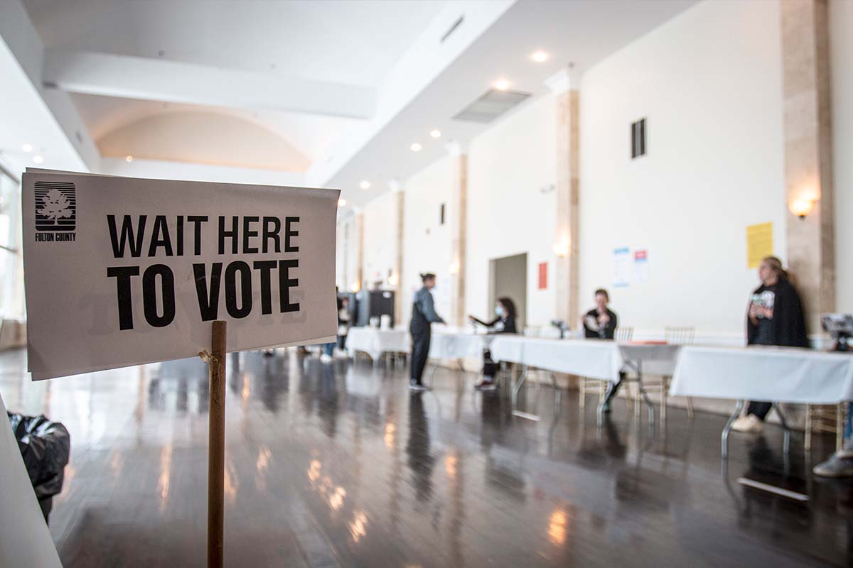 Polling location in Atlanta, 12-6-2022