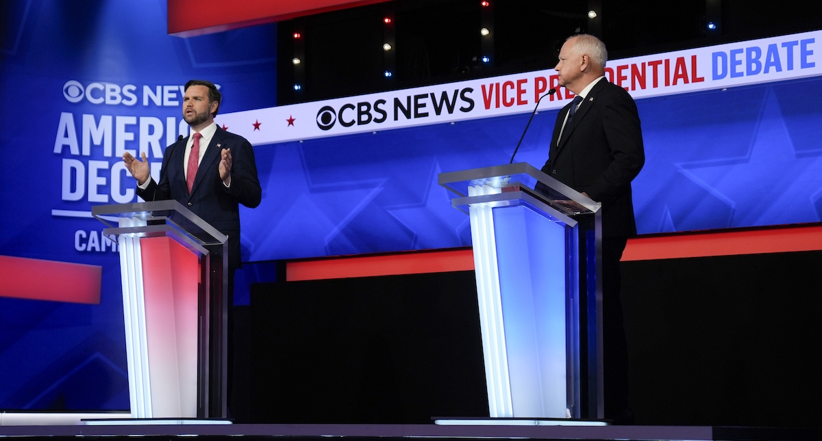 TIm Walz and JD Vance debate New York (lecterns 2), 10-1-2024