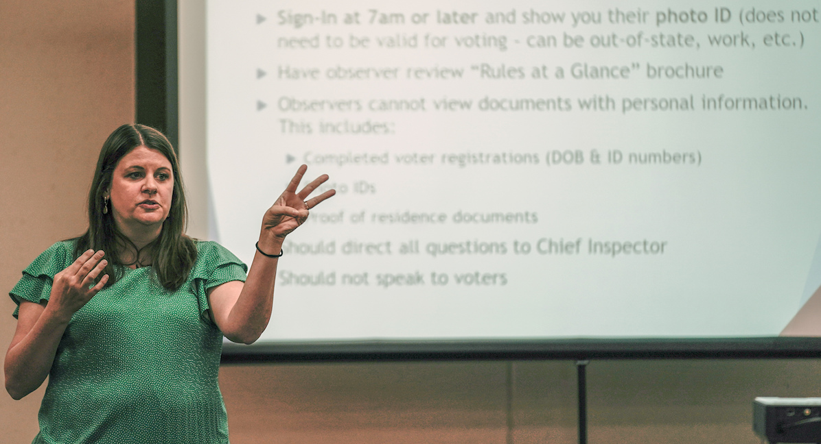 Claire Woodall, former Milwaukee Election Commission executive director, in Milwaukee, 10-22-2020