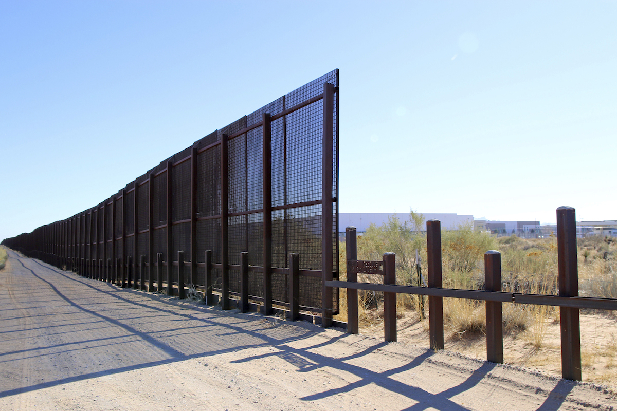 Photo shows comparison of pedestrian vs. vehicle fencing NOT trump wall