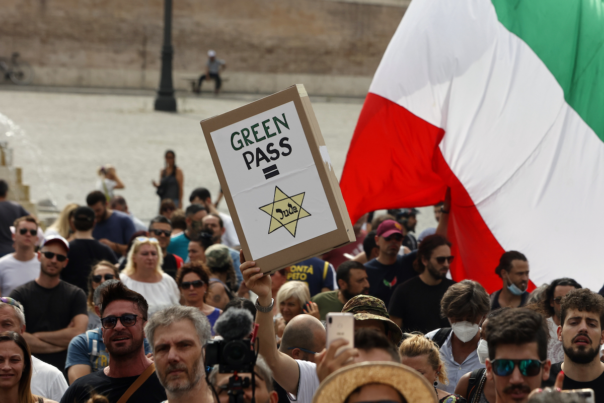 Italy anti-vax star of david 2021 art