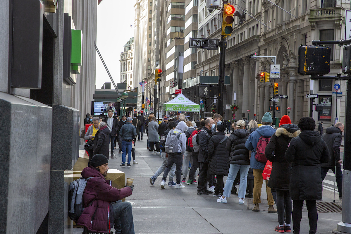 NYC COVID-19 testing line Dec. 16 omicron