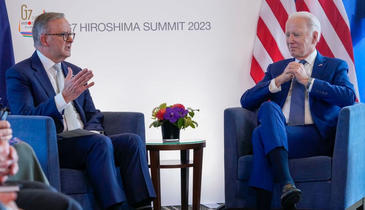 Biden and Australian PM at G7 in Hiroshima, Japan, 5-20-2023