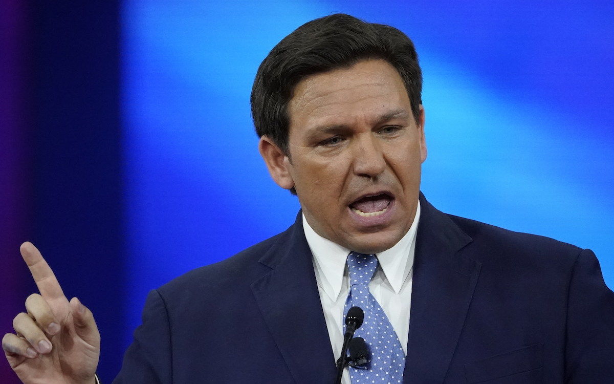 DeSantis close-up during CPAC 2-24-22