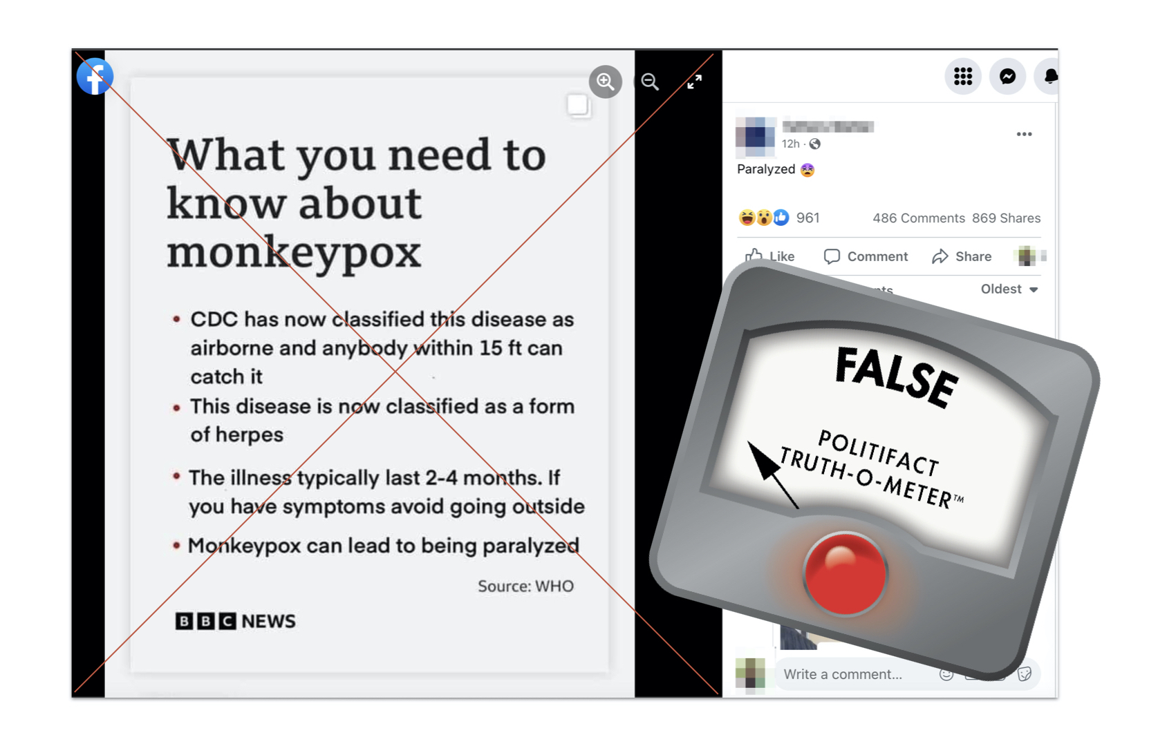 False graphic for fake BBC News article about monkeypox