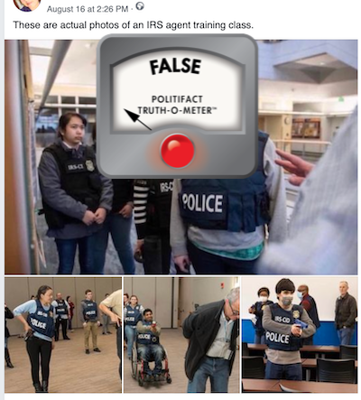 False FB post IRS training class photos