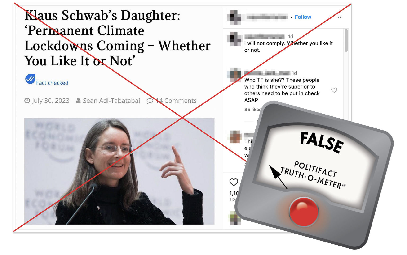 False graphic for claim that Nicole Schwab said permanent climate lockdowns are coming