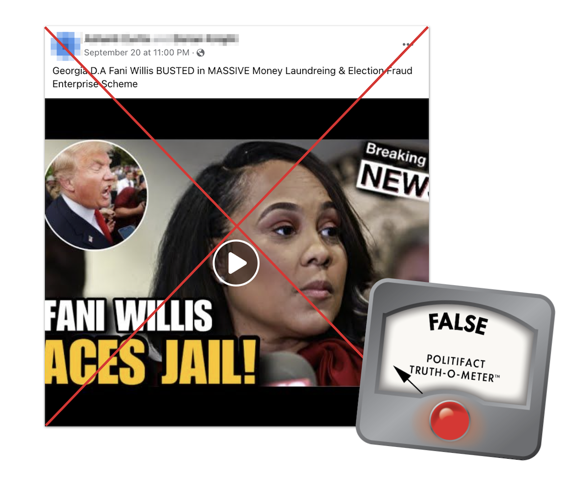 Fani Willis false money laundering claim