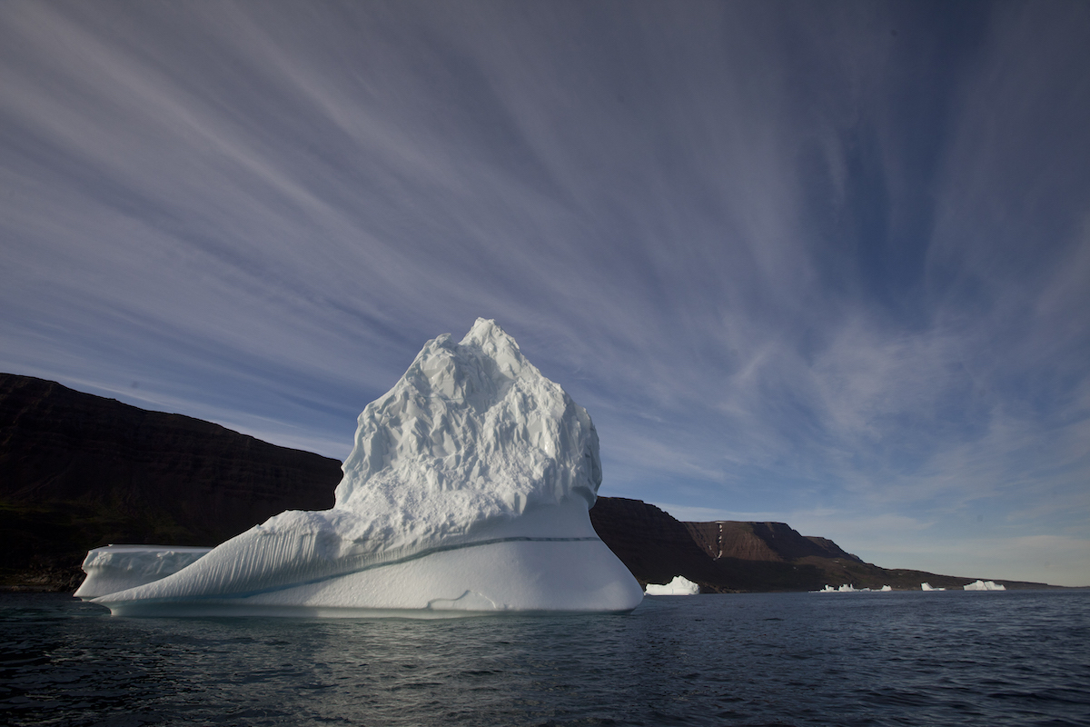 Floating iceberg global warming