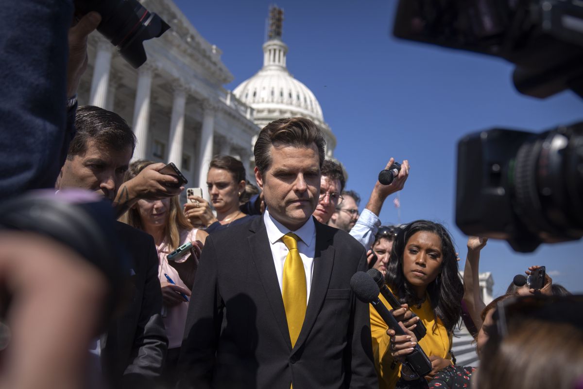 Matt Gaetz on Capitol steps
