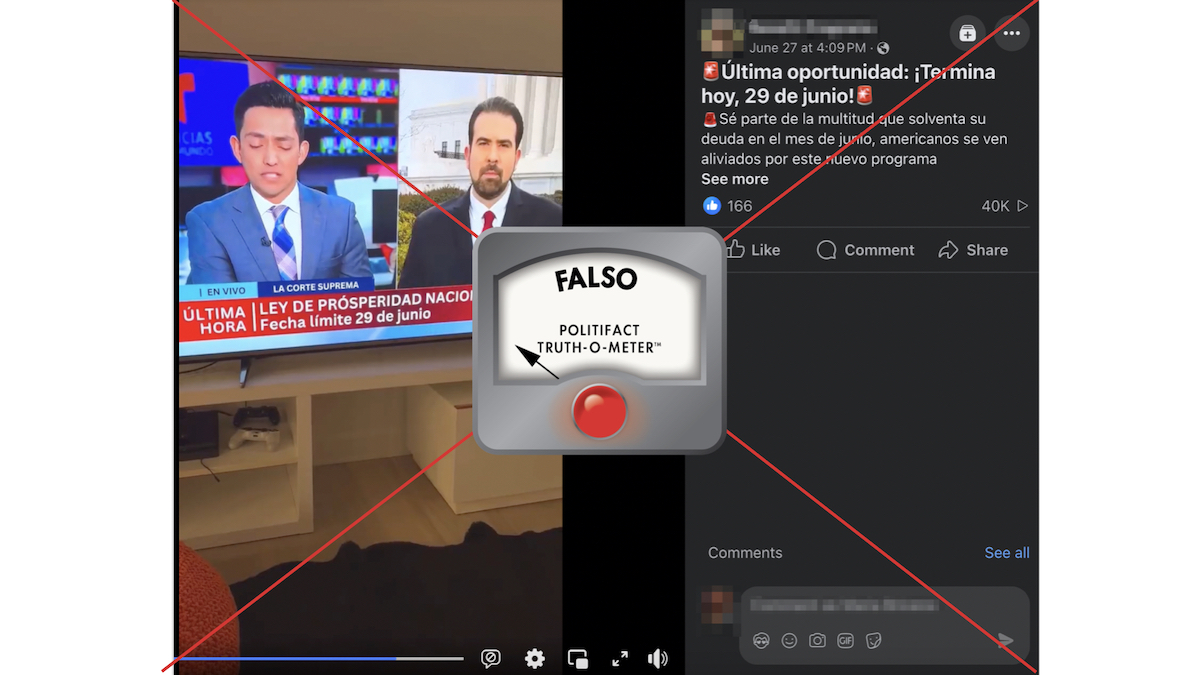 Español: Gráfico de reporteros de Telemundo Falso