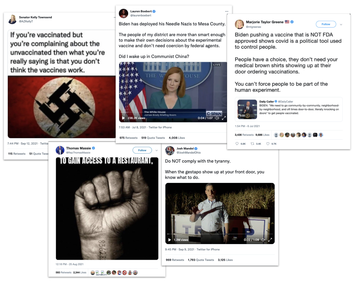 Anti-vax Holocaust Twitter compilation illustration