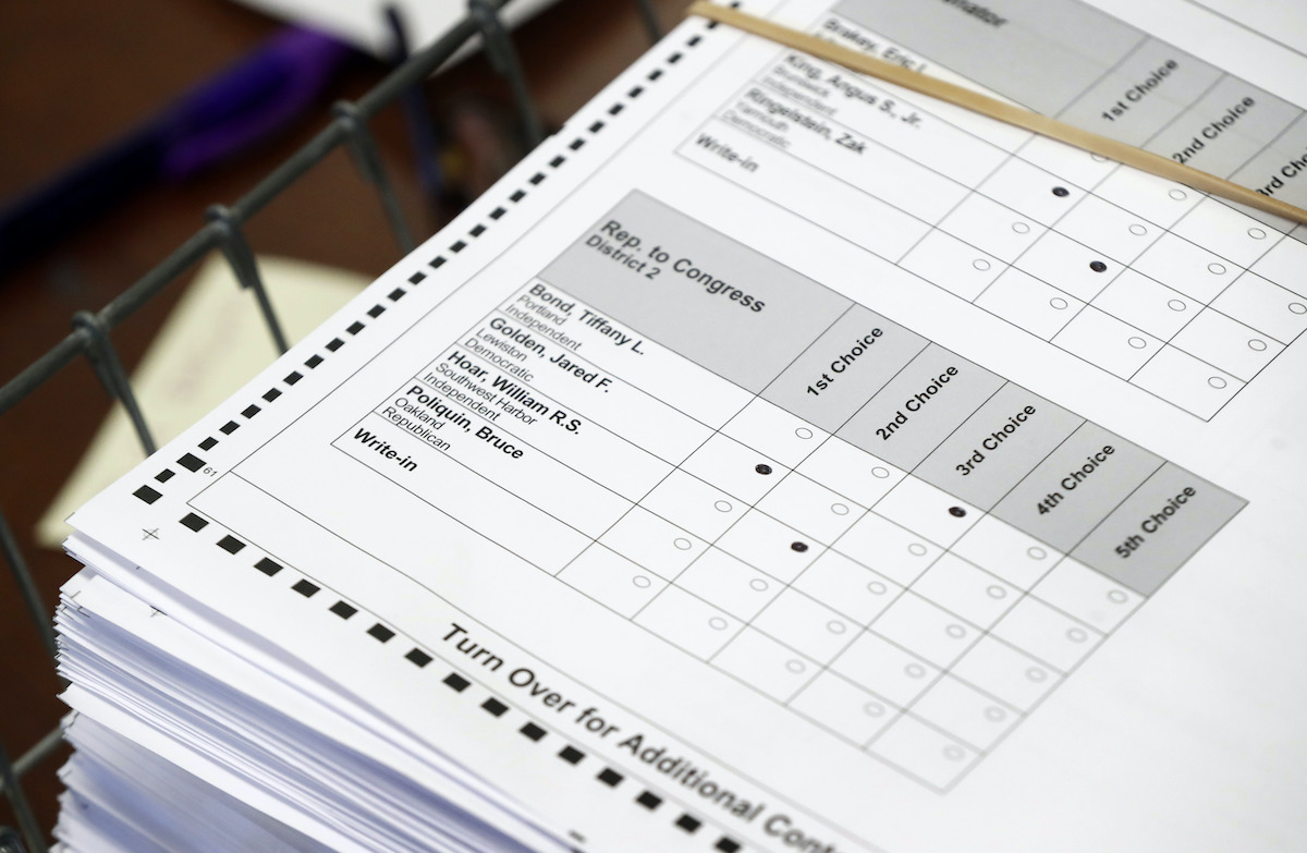 Maine ranked choice ballot 2018