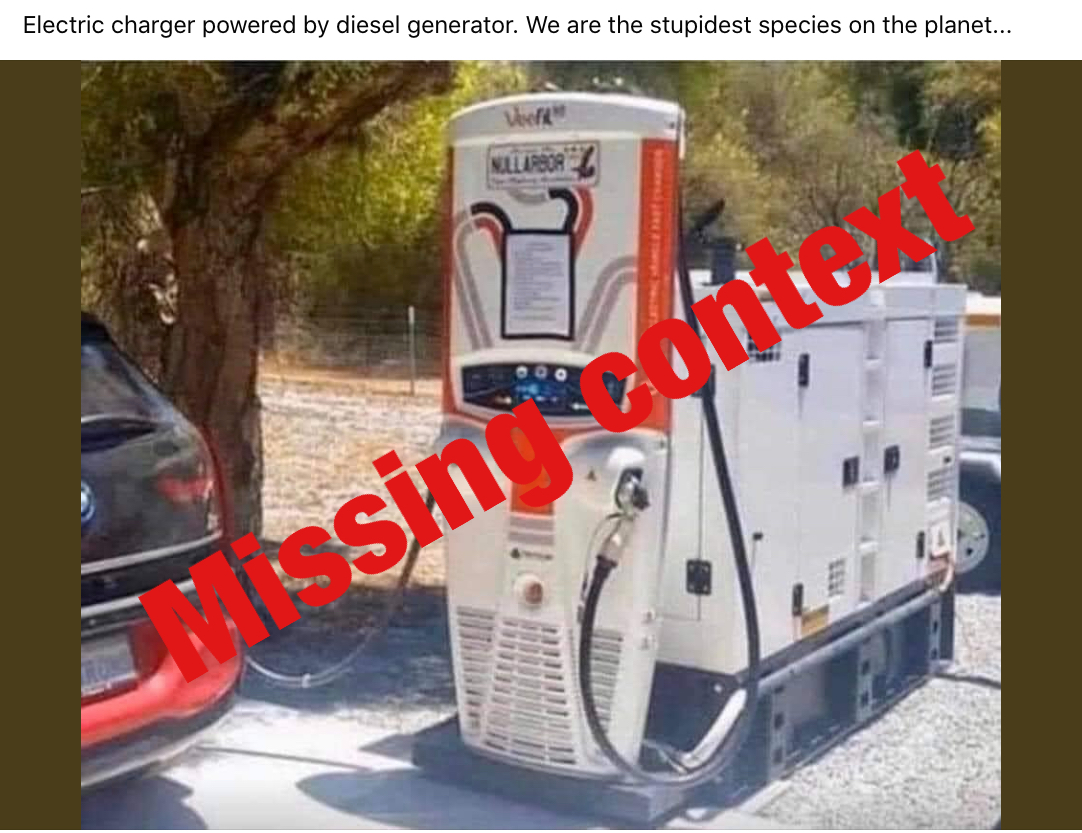 Missing context EV charging station w/caption
