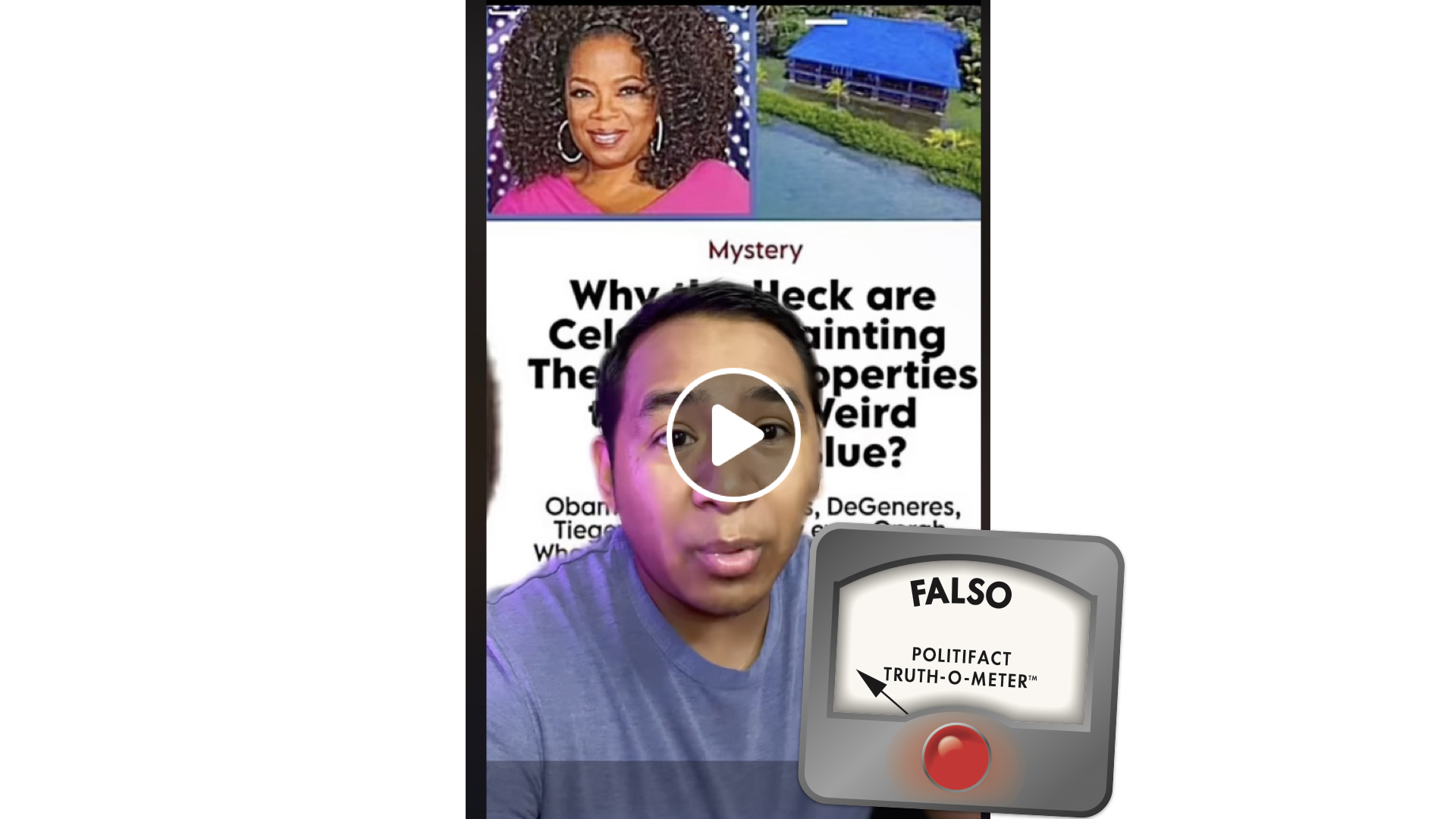 Screenshot of FB post of Blue houses in Spanish 8-25-2023