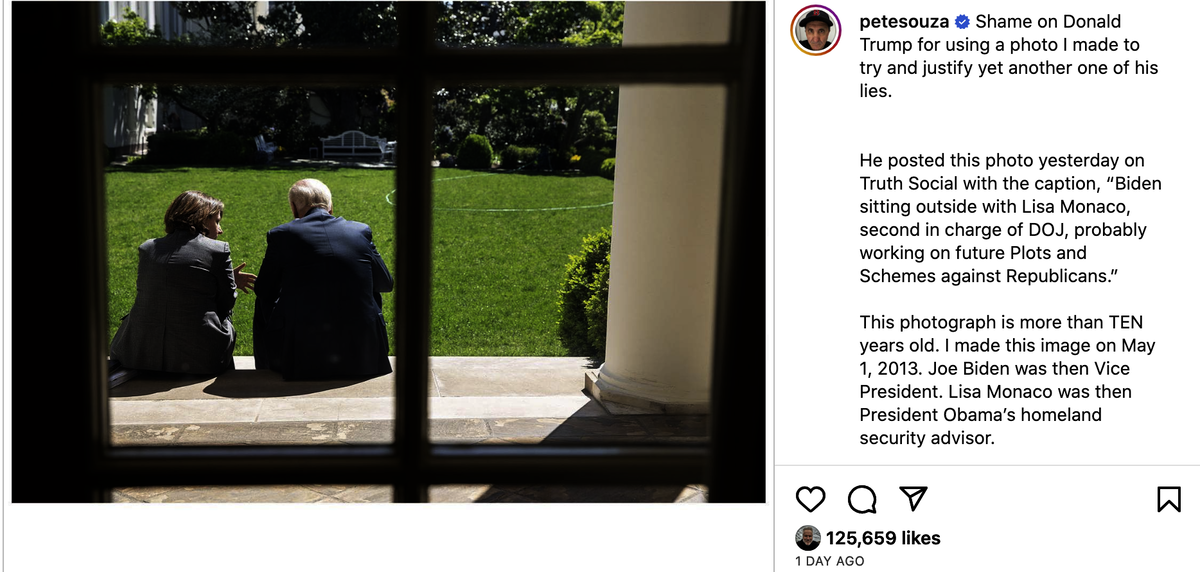 Pete Souza instagram 6-20-23