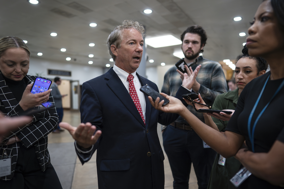Rand Paul talks to reporters Sept 2023