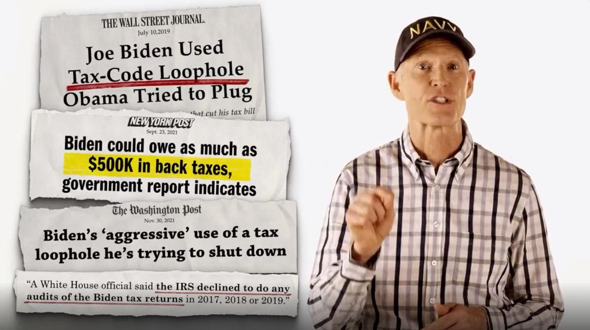 Rick Scott tax claim about Biden from ad 2-7-23