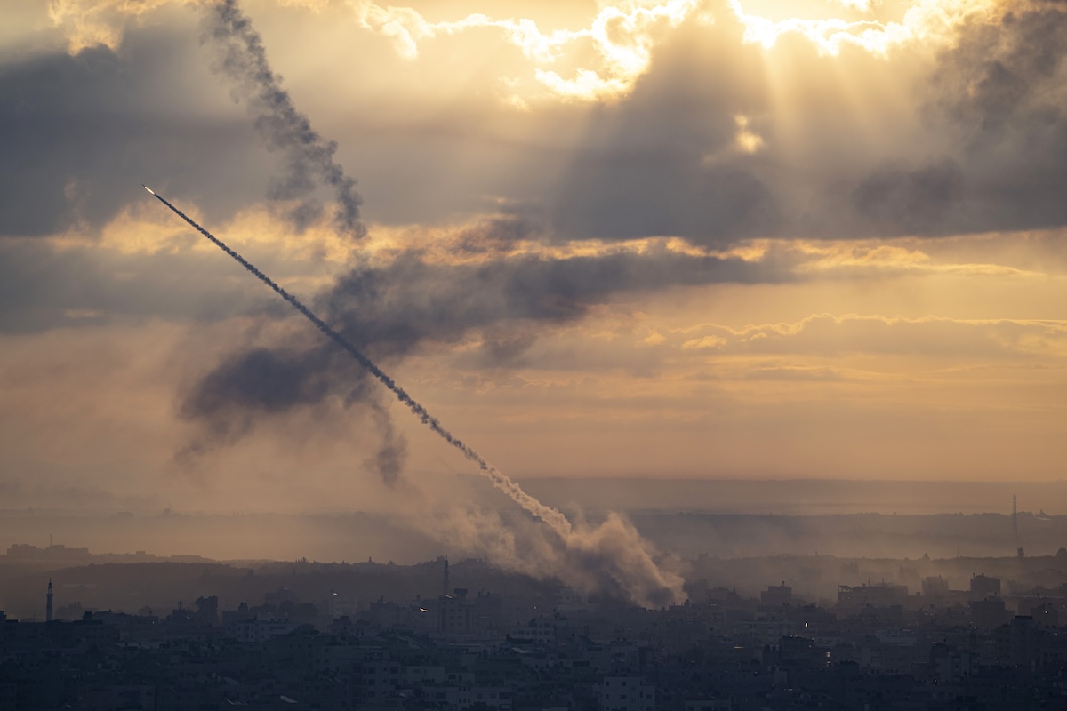 Rockets are fired toward Israel from Gaza, 10-7-2023