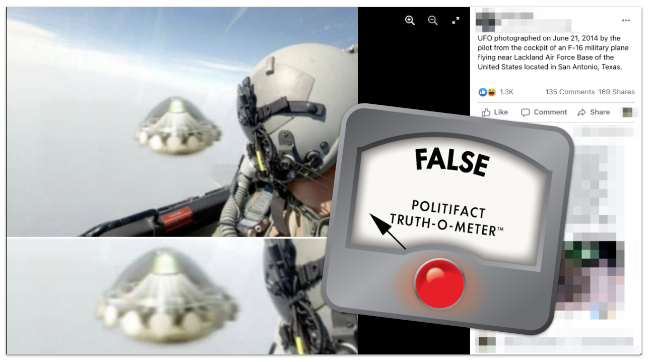 UFO Facebook post with False logo