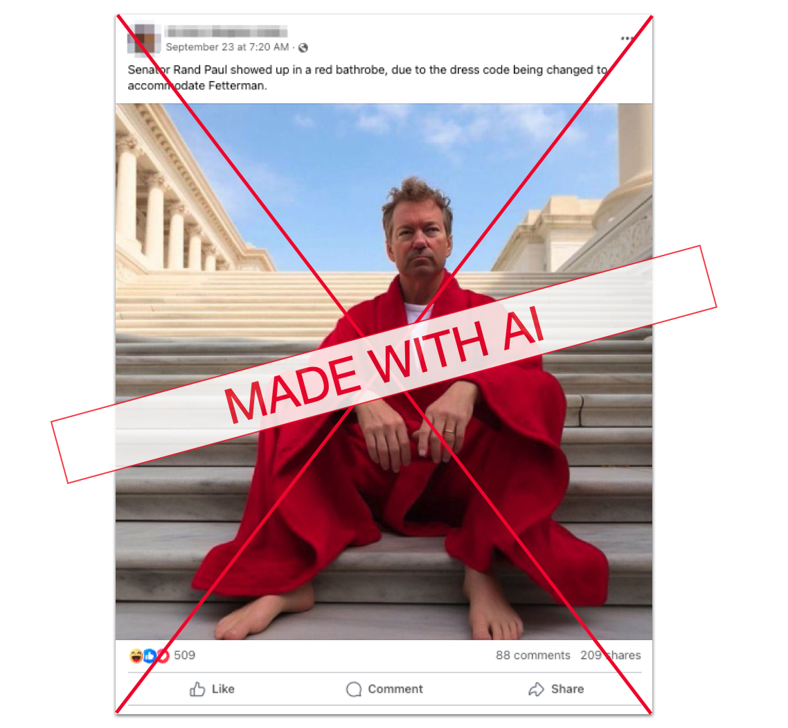 Rand Paul bathrobe made with AI