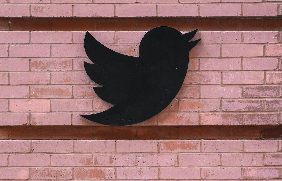 Twitter logo on building file photo