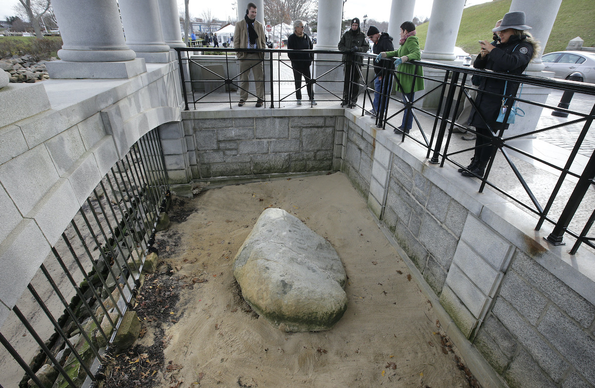 Visitors at Plymouth Rock in 2018