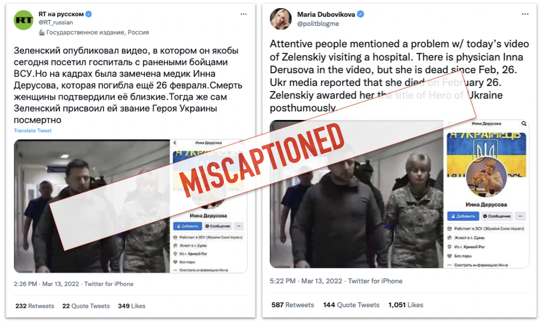 Marked art of RT Zelensky hospital visit tweet