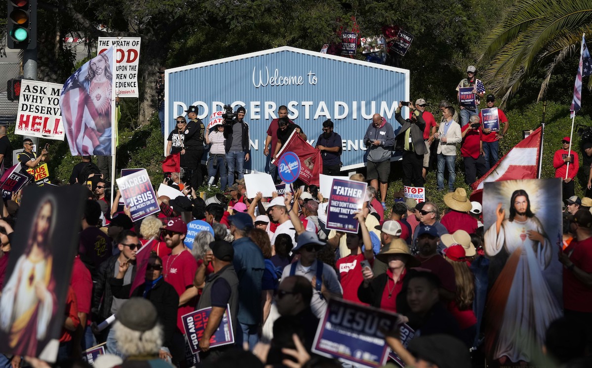 Dodgers Pride protest. 6-16-2023