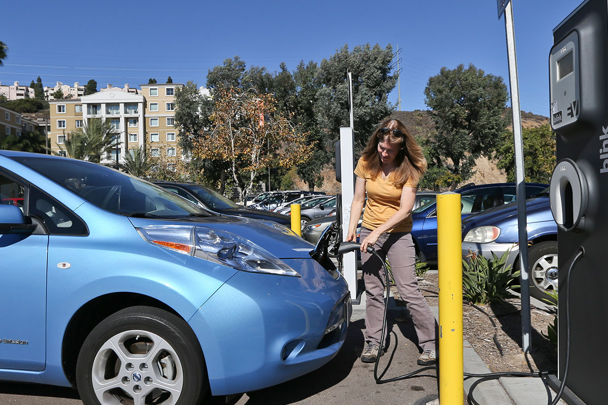 Charging electric car in San Diego for electric car vs. refrigerator energy comparison