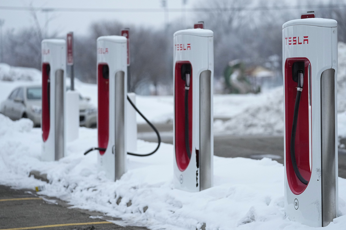 Tesla charging stations in Jan. 2023
