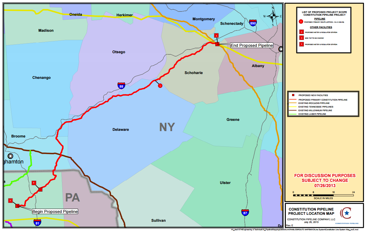 Map of the proposed Constitution Pipeline, from the Constitution Pipeline company