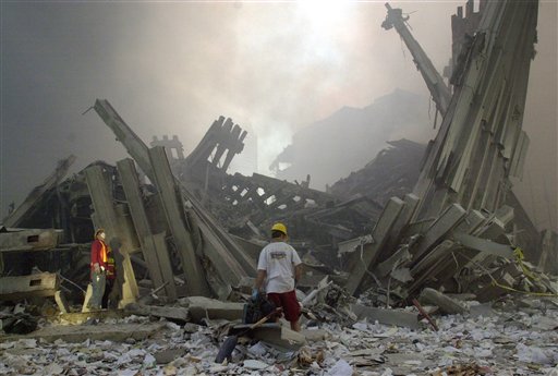 AP photo of collapsed Twin Towers 2001