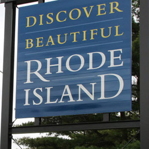Welcome sign on Route 195